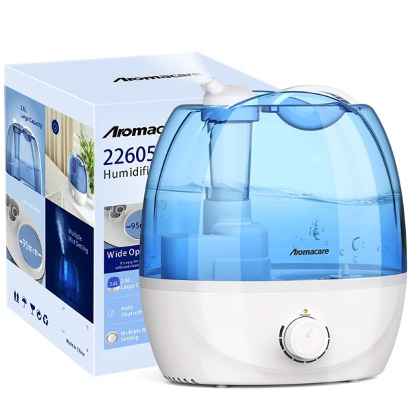 Aromacare Cool Mist Air Humidifier 2.6L Quiet Ultrasonic Humidifiers for Bedroom & Large room-Adjustable-360° Rotation-BPA FREE